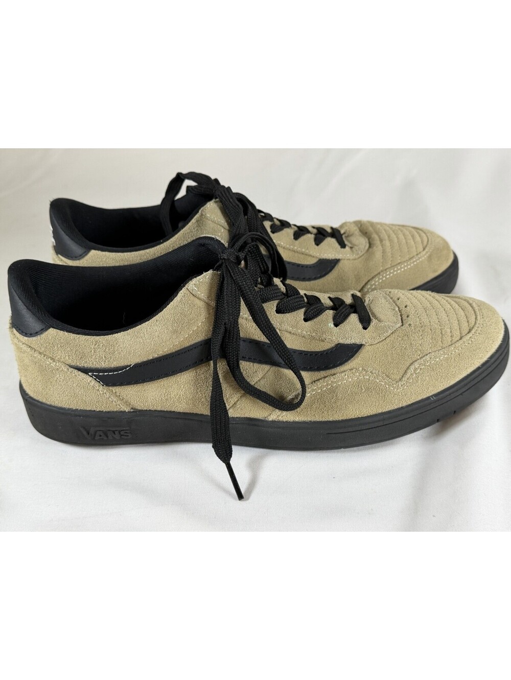Vans Skate Mid Tan Suede Black Stripe Sneakers 10.5 - Picture 5 of 9